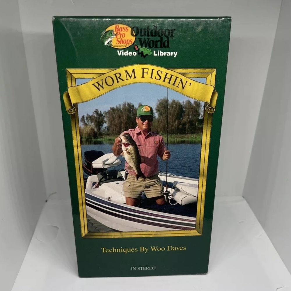Bass Pro Shop Outdoor World Worm Fishin’ Techniques VHS by Woo Daves 1990